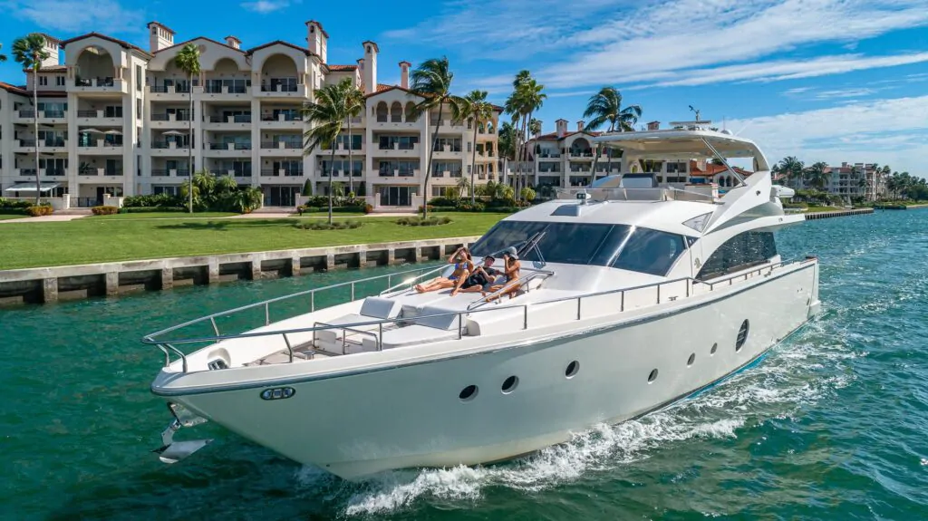 white yacht on the water